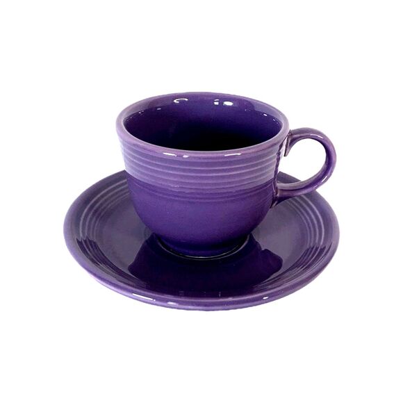 FIESTA Lilac Purple Tea Cup Saucer Set Retired Fiestaware 1994 Limited Edition - Picture 1 of 6